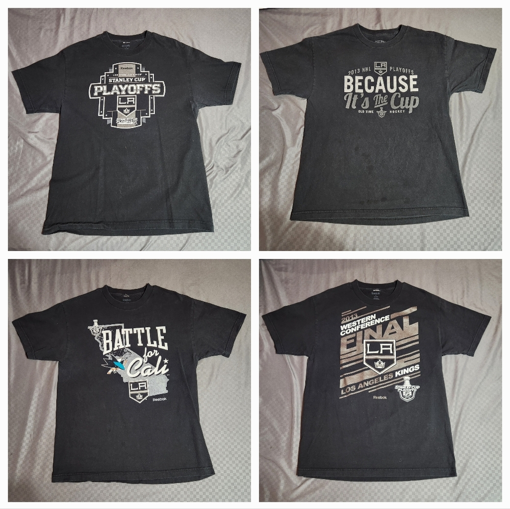 NHL Kings 4 shirts from 12/13 Playoffs Size L